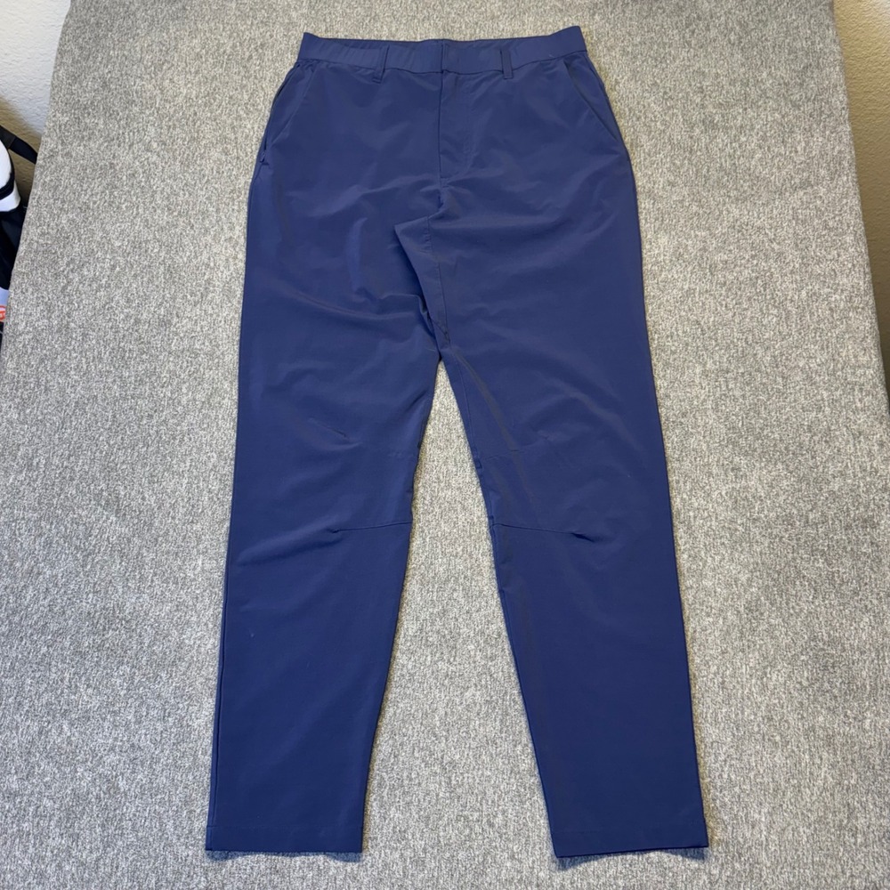 Fabletics Mens Only Pant Navy Blue Stretch Golf Chino Trousers 34x31